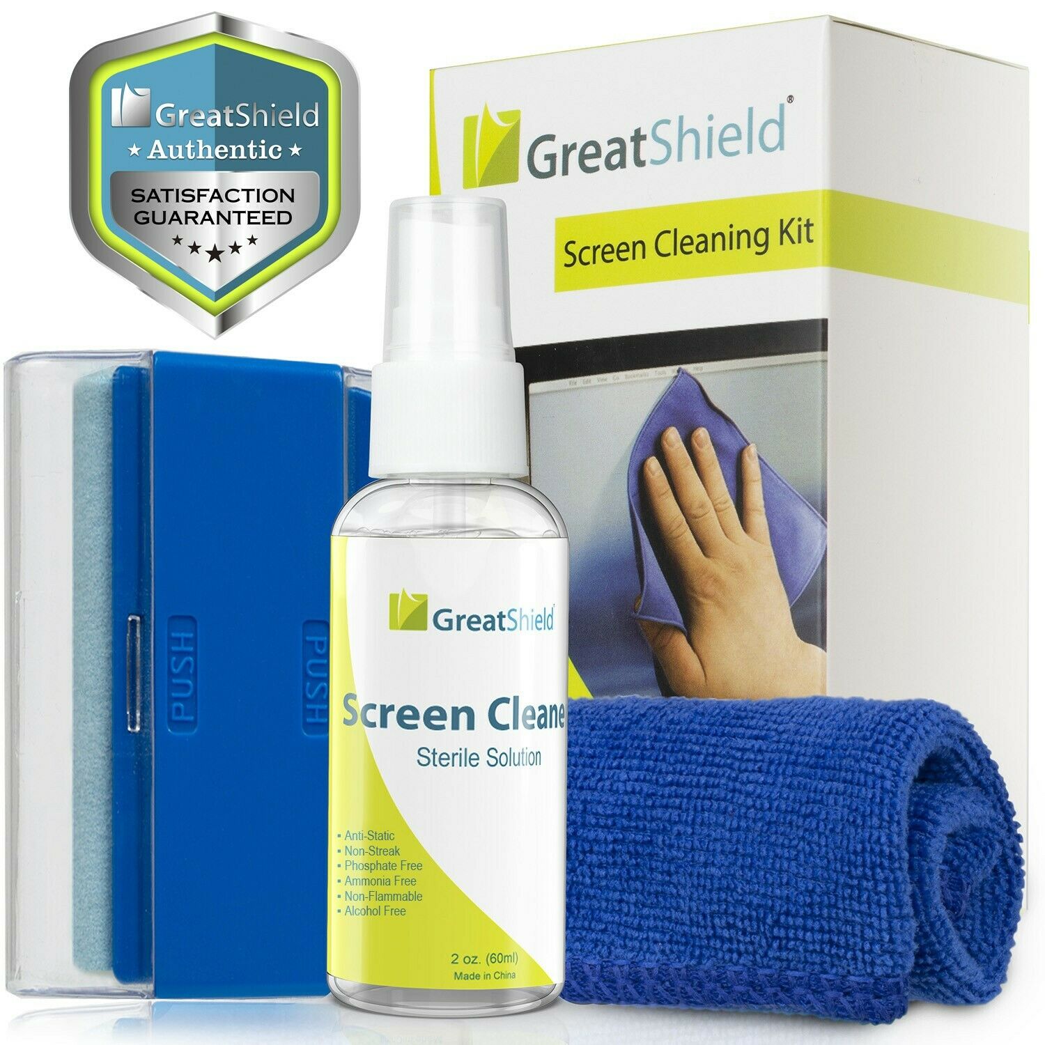 Screen Cleaning Kit Cleaner Spray Brush Microfiber Cloth Wipe Phone Tv Camera