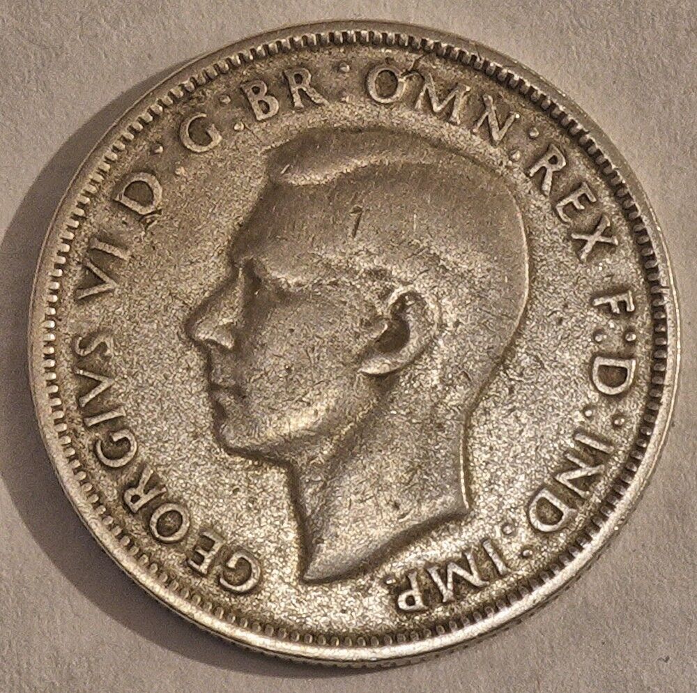 1947 Australia One Florin Silver Coin Two Shillings George VI