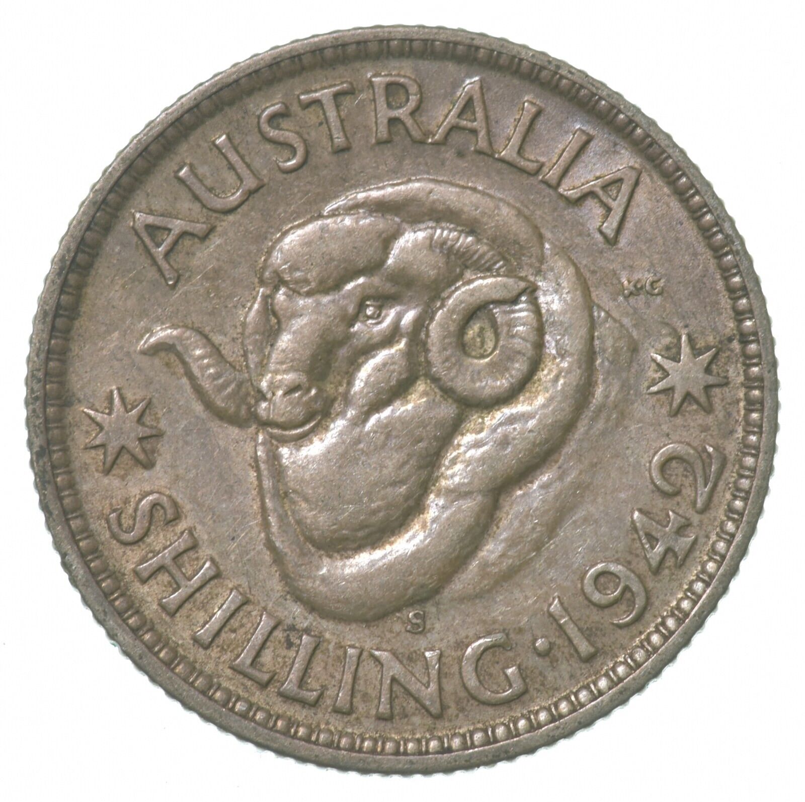 Roughly the Size of a Quarter 1942 Australia 1 Shilling World Silver Coin *733