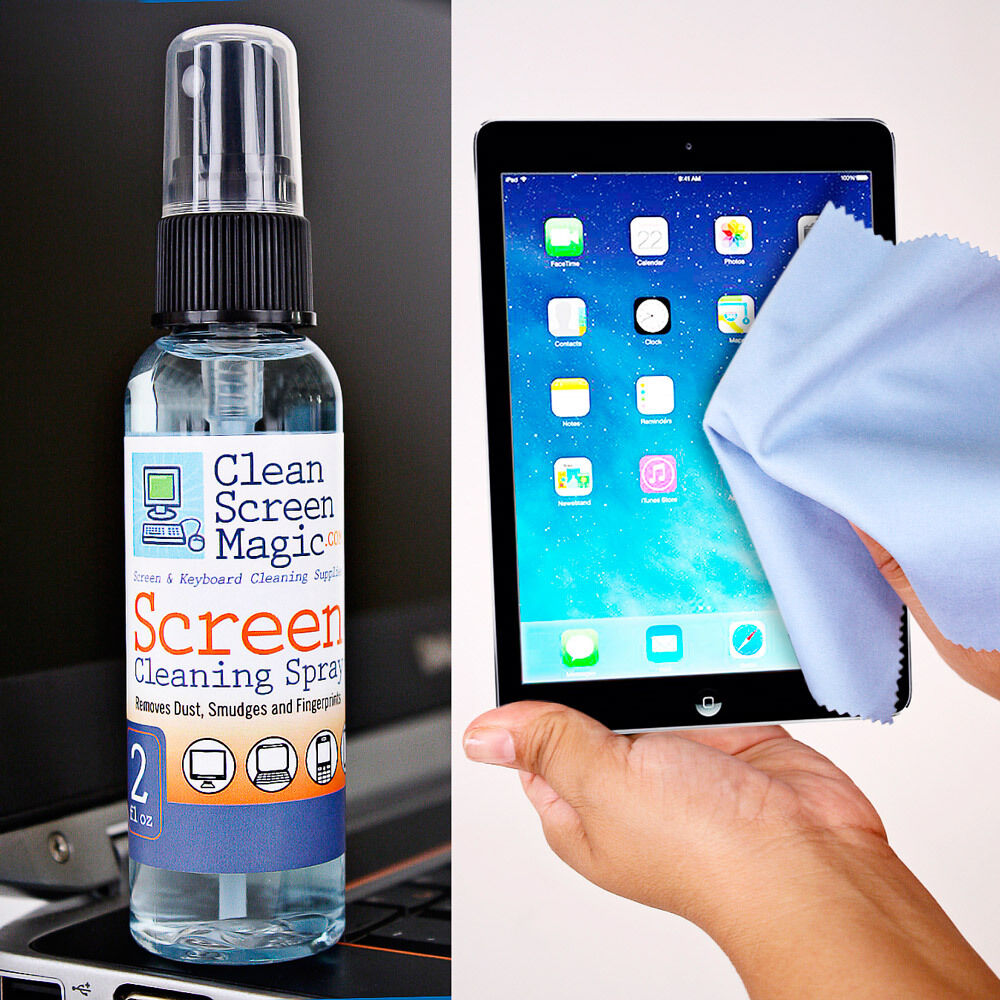 Screen Cleaner Kit for LCD, TV, Tablet, Laptop, Computer - 2oz Pump and Cloth
