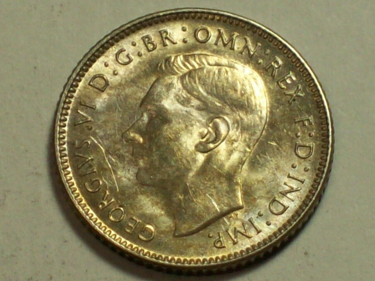 Silver 1942-D  Australia Six Pence   KM#38    Choice AU/Unc.      SN2553