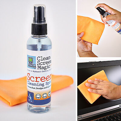 Tv Screen Cleaner Spray For Lcd, Led & Plasma + Brushed Suede Microfiber Cloth
